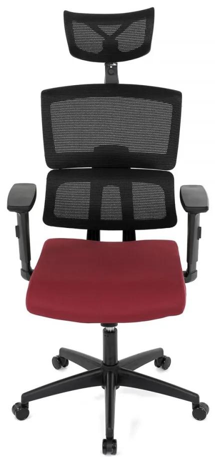 Kancelárska otočná stolička VILD — látka, čierna / červená