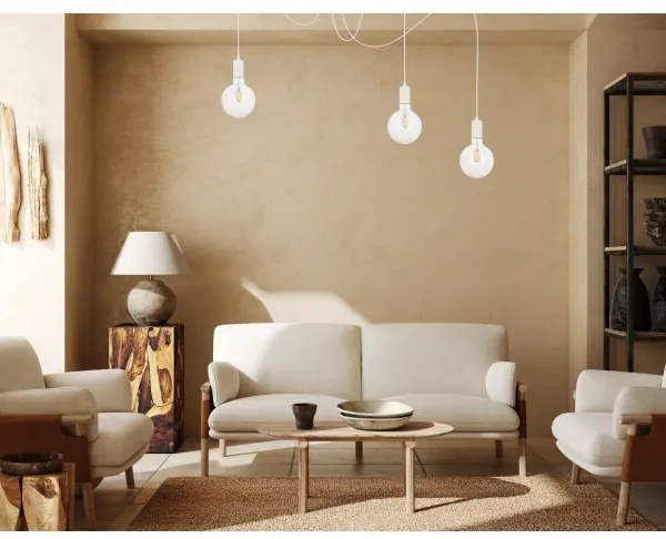 Luster na lanku MIROS 3xE27/60W/230V pavúk biela
