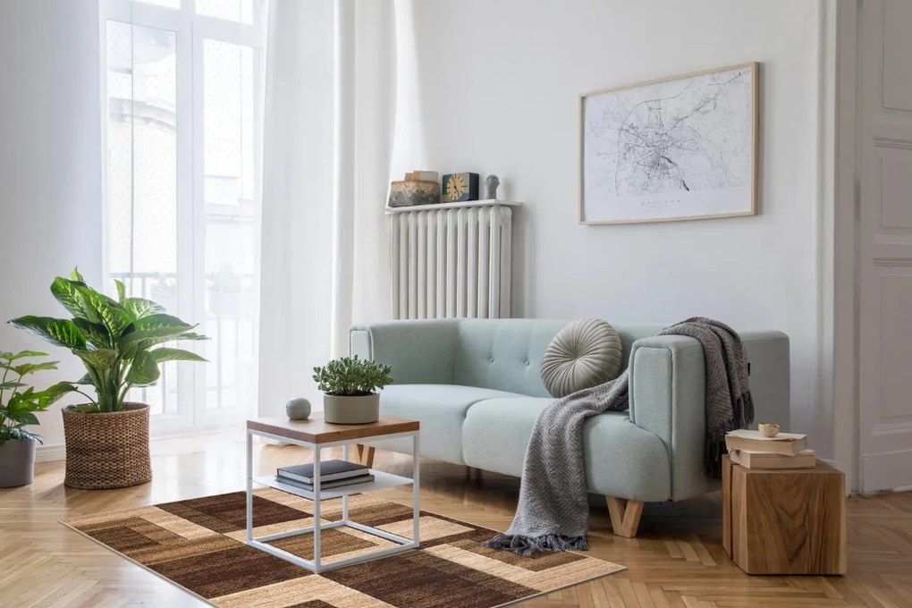 Sintelon, Kusový koberec Practica 98 / EDE, 80x150, hnedá, chodba / predsieň