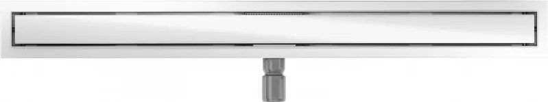 Mexen Flat nerezový sprchový žľab 90 cm vzor biele sklo, 1027090-15