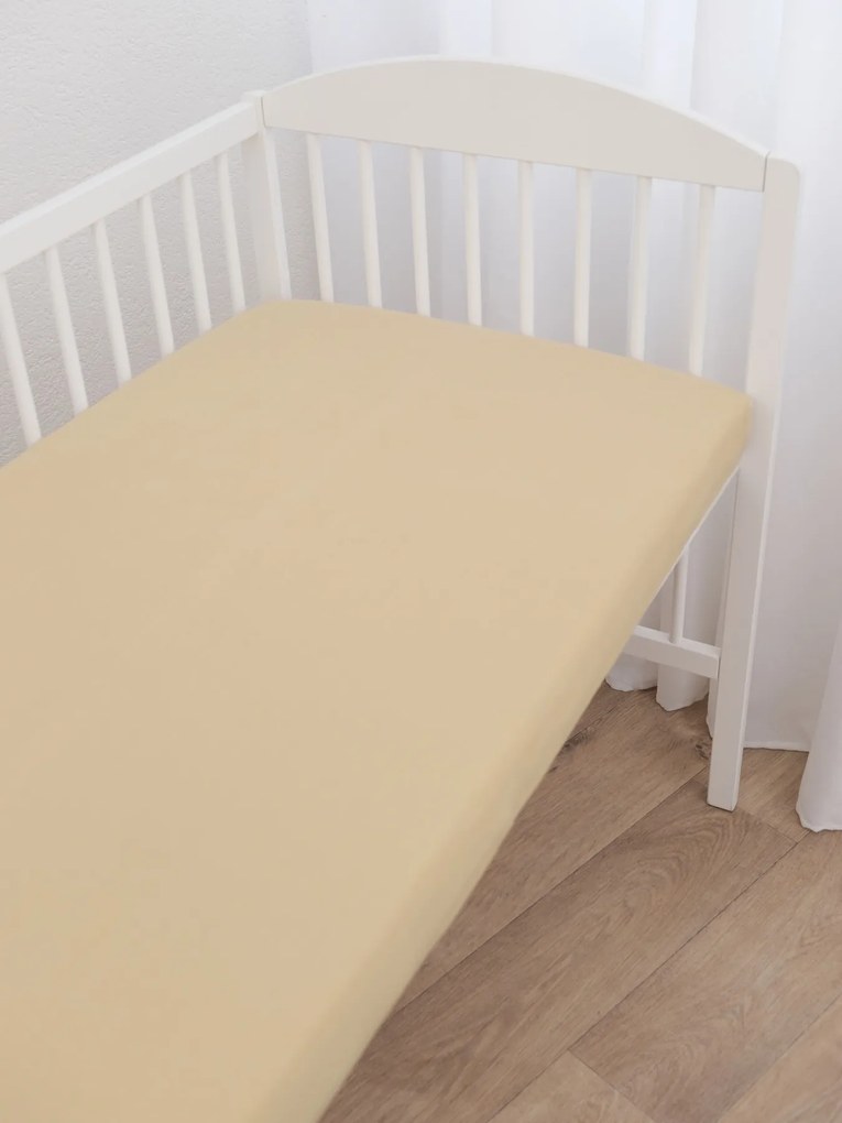 Jersey plachta do postieľky Classic 70 x 140 cm – béžová