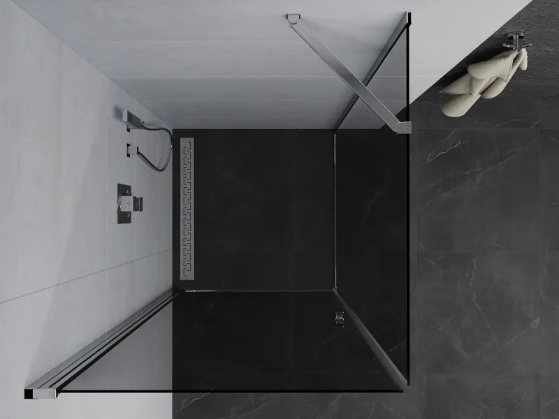 Mexen Pretoria sprchovací kút 80x80cm, 6mm sklo, chrómový profil-šedé sklo, 852-080-080-01-40