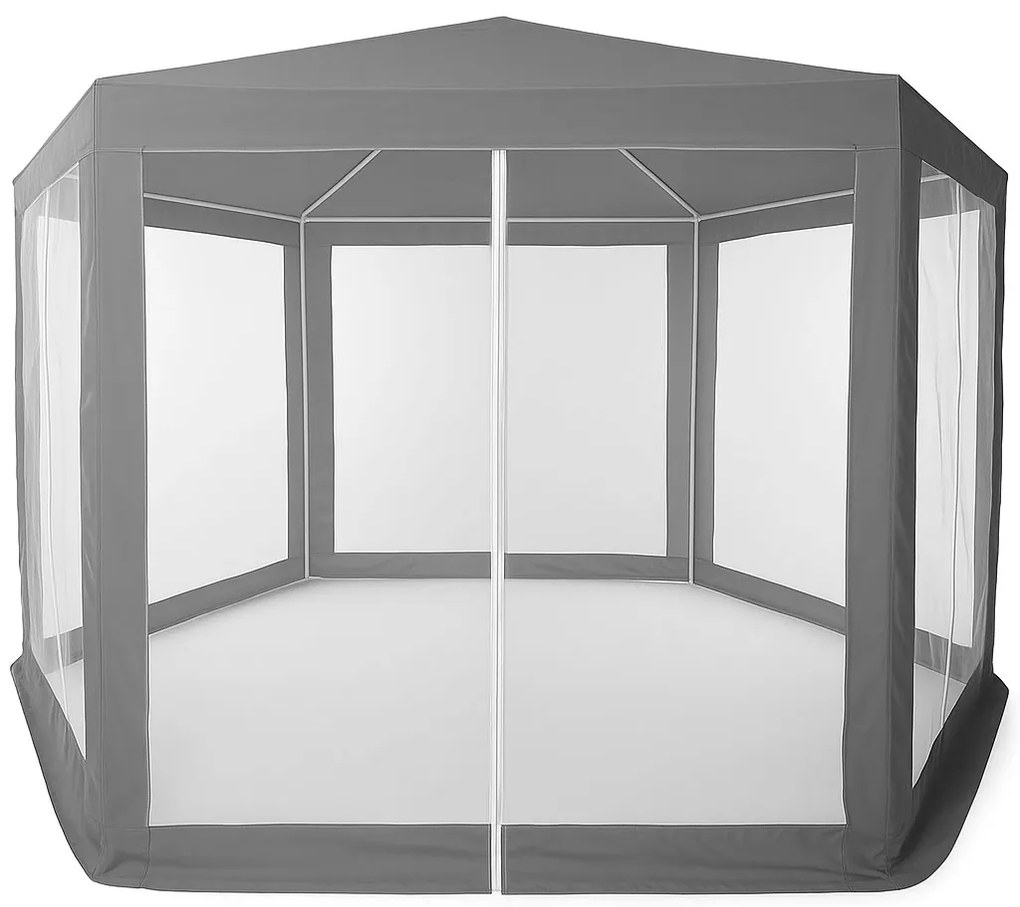 Záhradný pavilónový altánok, 2x2x2 m s moskytiérou, sivý, MultiGarden