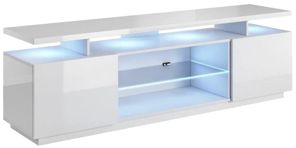 TV stolík Eva - biely lesk