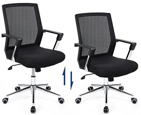 Kancelárske kreslo, sieťovinový poťah, 92-101,5x60cm, čierne