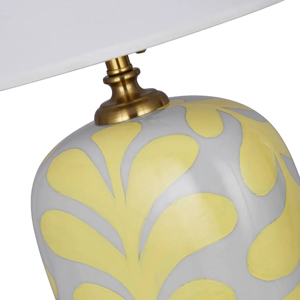Keramická stolová lampa Lora - banánovo žltá