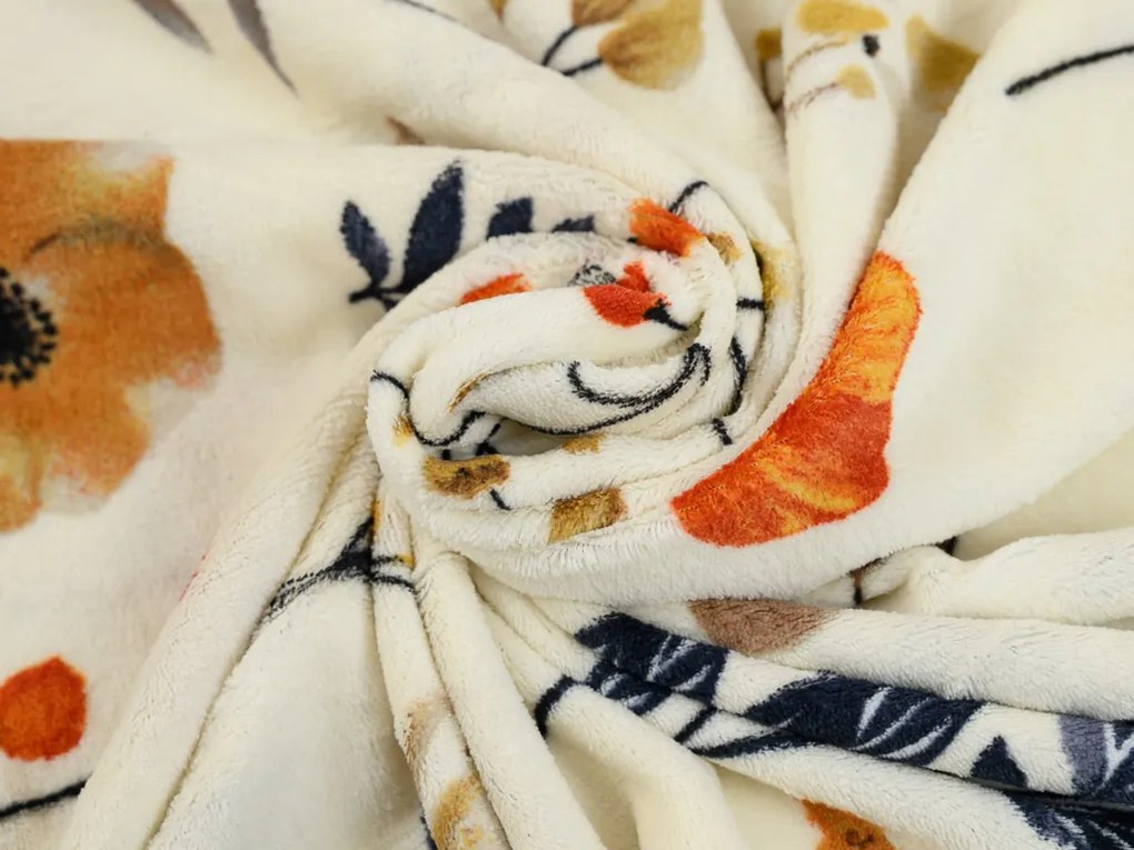 Mikroplyšové obliečky PAPAVA krémové Rozmer obliečky: 70 x 90 cm | 140 x 220 cm