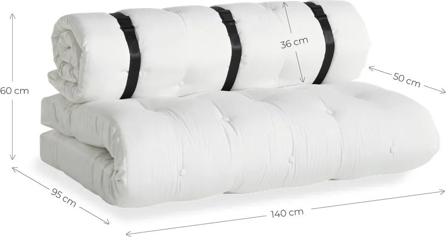 Biela rozkladacia pohovka vhodná do exteriéru Karup Design Design OUT™ Buckle Up White