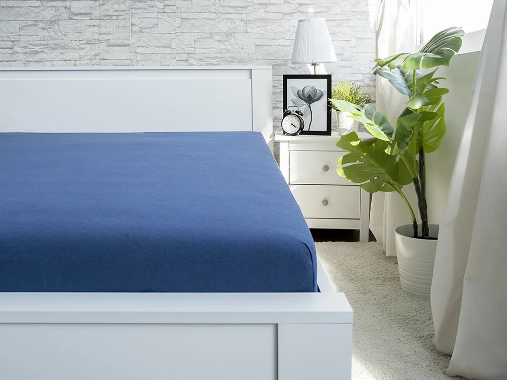 XPOSE® Jersey plachta Exclusive - tmavo modrá 200x220 cm