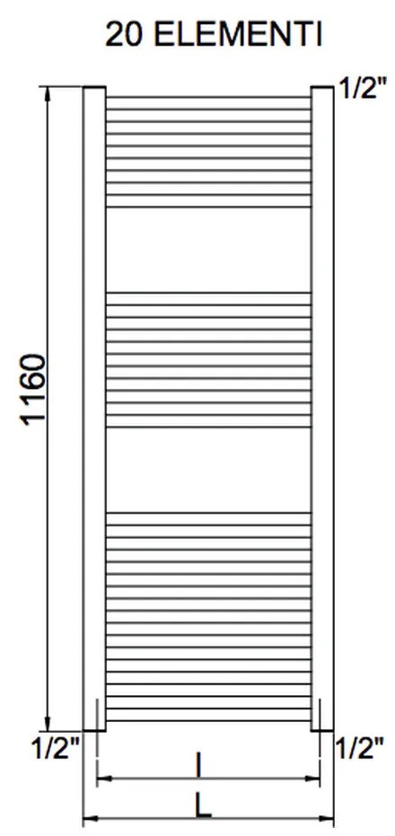 Cordivari Lisa 22 - Radiátor 1160x500 mm, biela 3551646101006