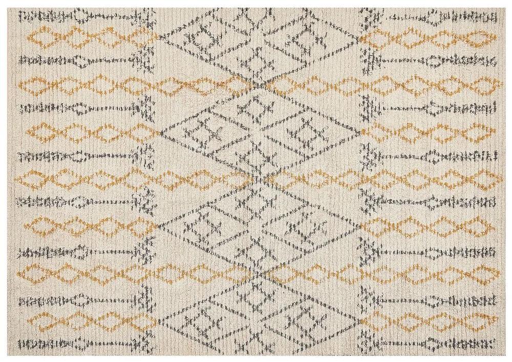 Bavlnený koberec 160 x 230 cm béžová/žltá KADAPA Beliani