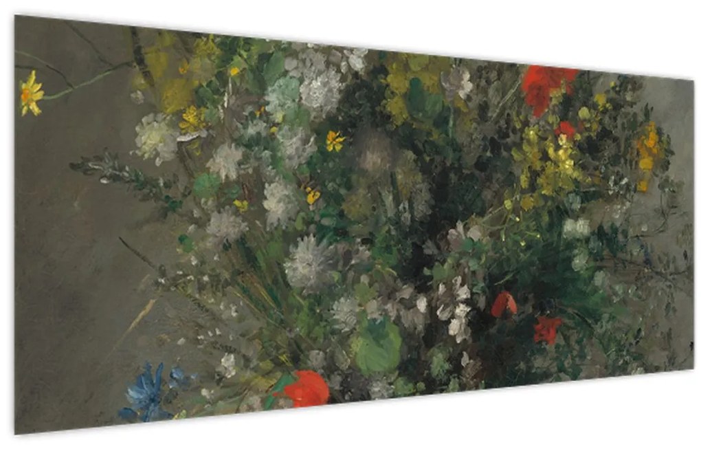 Obraz - Auguste Renoir,  Flowers in a Vase, reprodukcia (120x50 cm)