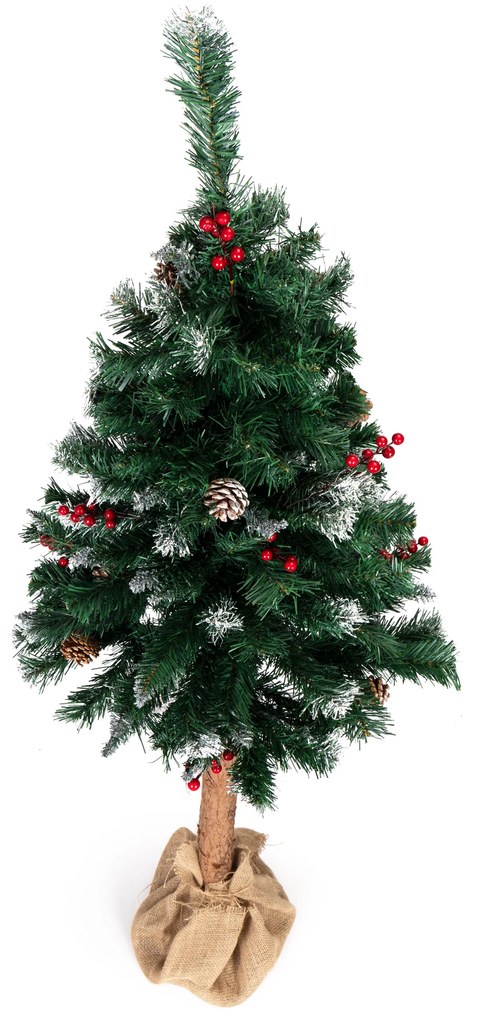 MULTISTORE Vianočný stromček na kmeni 160cm -umelé šišky a ozdoby