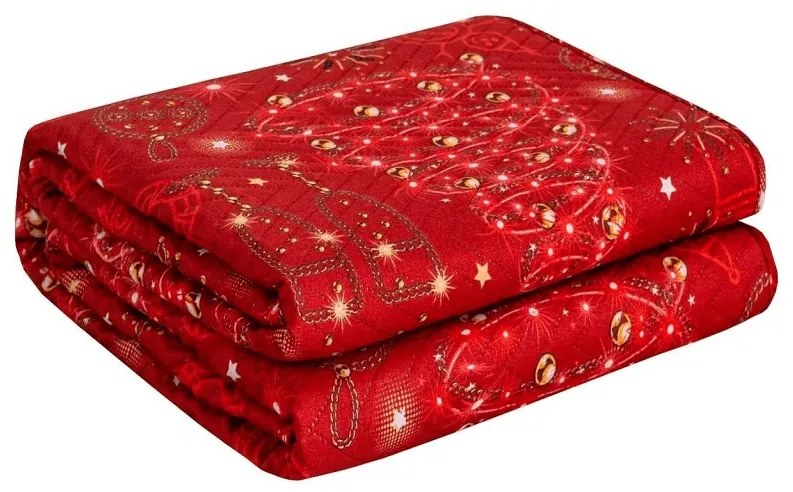 Prehoz na posteľ CHRISTMAS MAGIC, červený Rozmer: 200 x 220 cm