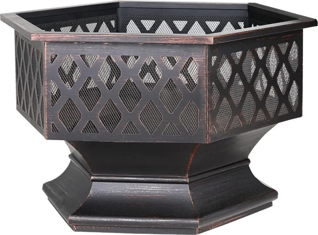 Záhradné ohnisko Hexa 70 cm čierne