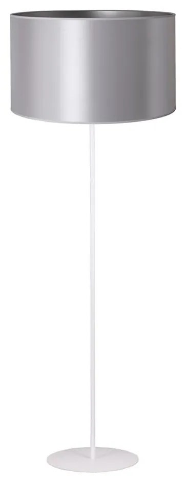 Duolla - Stojací  lampa CANNES 1xE27/15W/230V pr. 45 cm strieborná/biela
