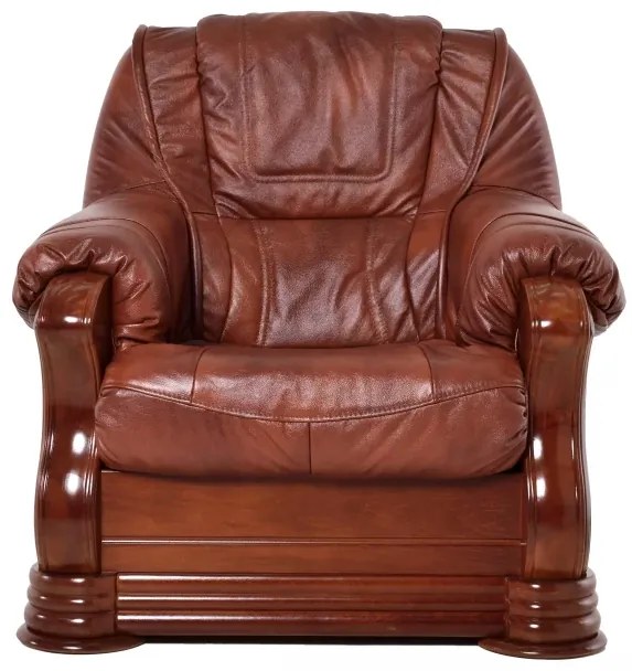 Kreslo Baron kožené, červenohnedá / čerešňa (a4 / č.4)