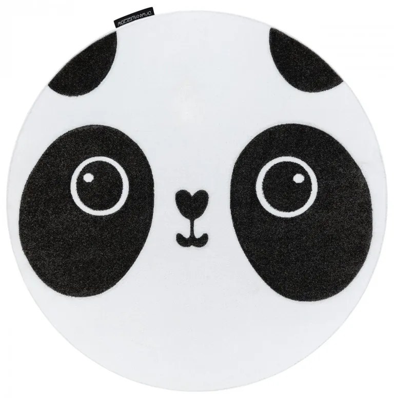 styldomova Detský biely koberec PETIT panda kruh