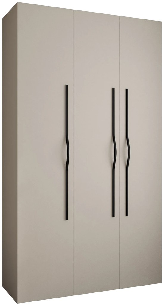 Šatníková skriňa 140 cm Carmela 40-2 (kašmír + čierna). Akcia -20%. Vlastná spoľahlivá doprava až k Vám domov. 1126563