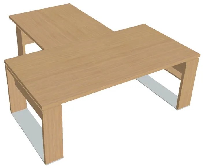 Stôl Verno+ 200 x 220 cm s rokovacím prvkom, dub svetlý