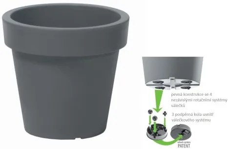 Prosperplast Kvetináč Lofly šedý kameň, varianta 24,5 cm
