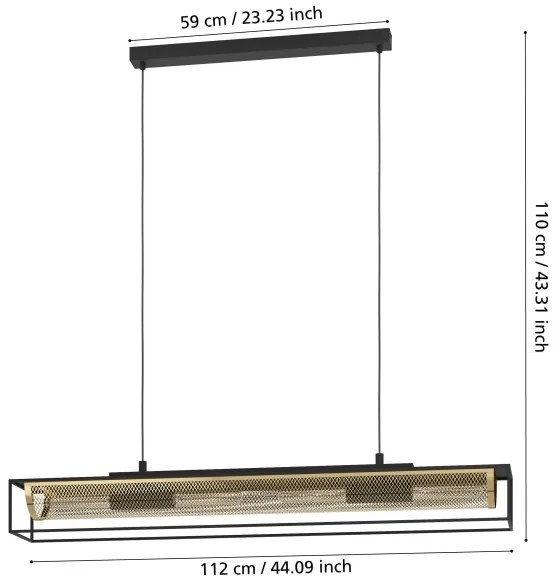 Eglo 43788 - Luster na lanku NOHALES 4xE27/40W/230V