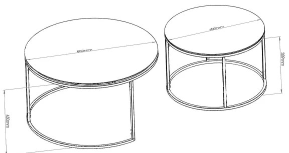 SADA 2x Konferenčný stolík BELARUS  čierna