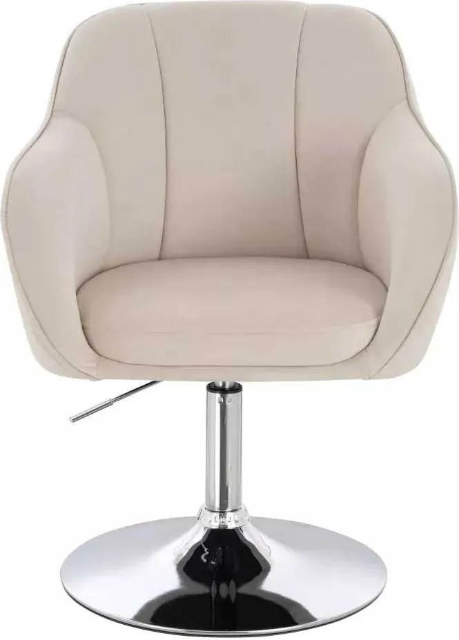 LuxuryForm DESIGN Stolička AVOLA VELUR na striebornom tanieri - krémová