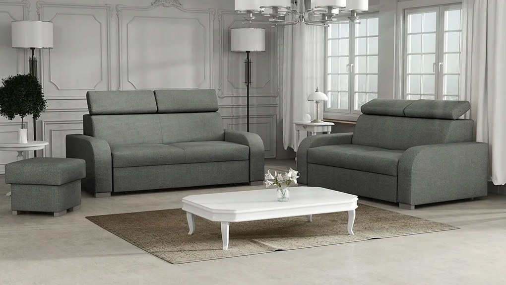 Sedacia súprava 3 2 taburetka Lobster (sivá)