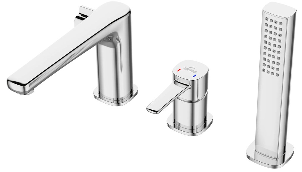 Invena Trend, 3-otvorová vaňová batéria, chrómová, INV-BW-02-S01-V