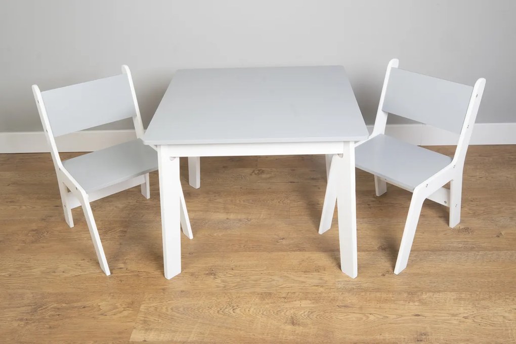 Ourbaby - Detský stolček a stoličky - šedo-biela Grey &amp; White