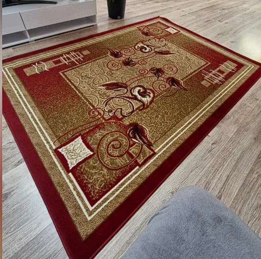 Klasický koberec Shiraz BCF Kalia – červeno-béžový vzor Rozmer: 50x80 cm