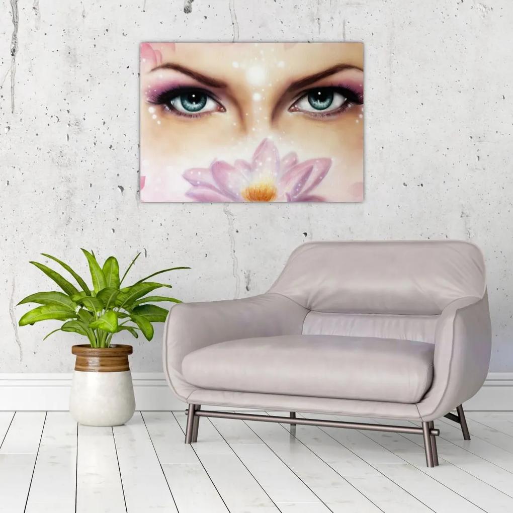 Sklenený obraz - Očarujúce oči (70x50 cm)