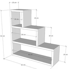 Nástenná polica PIRAMIT 62x62 cm hnedá