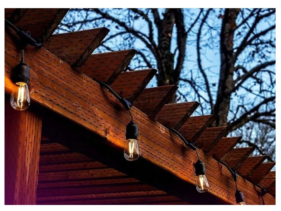BERGE Záhradná girlanda 15m + 16x 1W LED žiarovka