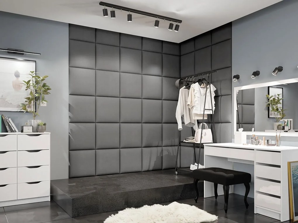 Čalúnený stenový panel Pag 42x42, Farba čalúnenia:: ekokoža Soft 011 (čierna)