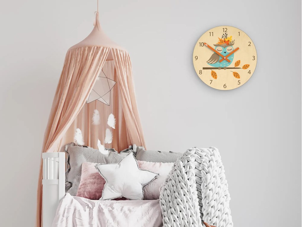 Detské nástenné hodiny Ami Sova 30 cm viacfarebné