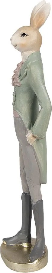 Dekorácia králik elegán v zelenom fraku - 11*8*40 cm