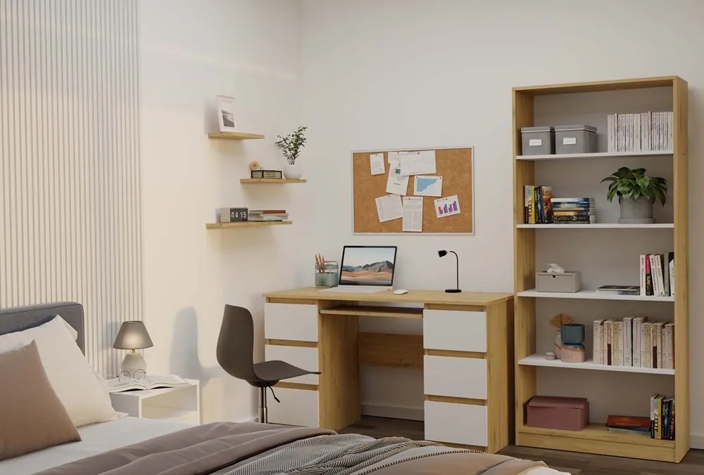 Regál Onyx R80 80 cm dub remeselný/biely