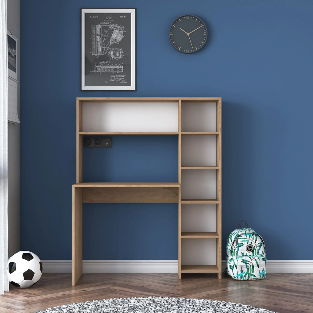 Psací stůl s regálem Hapos 113 cm dub přírodní