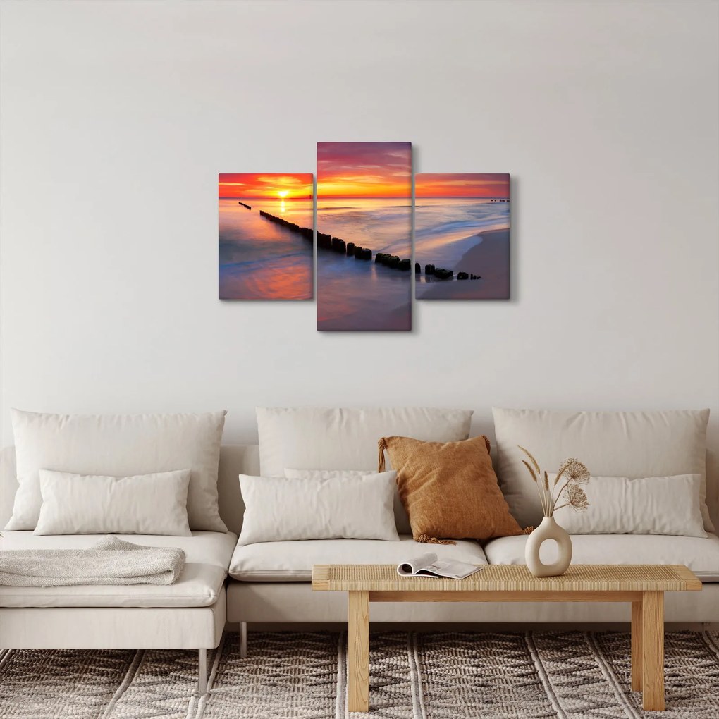 Obraz - Západ slnka, Baltské more, Poľsko (90x60 cm)