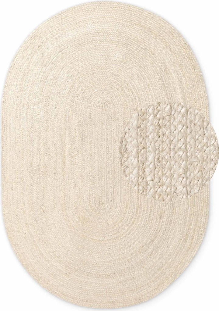 Kusový koberec Jute Braided 106007 Ivory ovál, 160x230 ovál, béžová, chodba / predsieň, Hanse Home