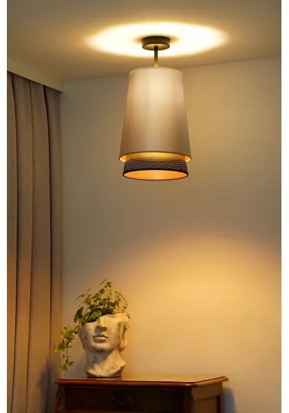 Duolla - Prisadený luster BELL SHINY 1xE27/15W/230V pr. 25 cm strieborná/čierna