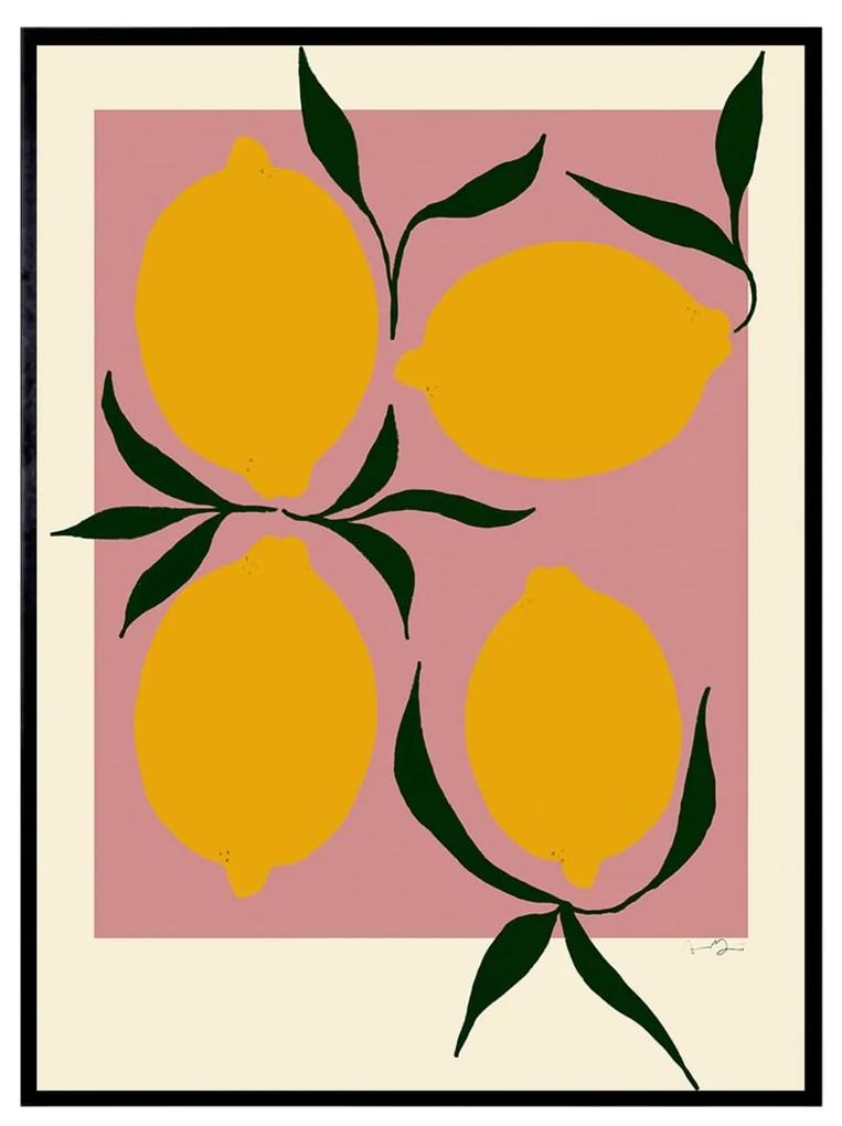 THE POSTER CLUB Autorský plagát Pink Lemon by Anna Mörner 30 x 40 cm