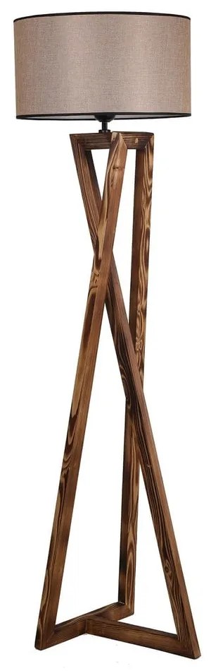 Hnedá stojacia lampa s textilným tienidlom (výška 166 cm) Maçka– Opviq lights