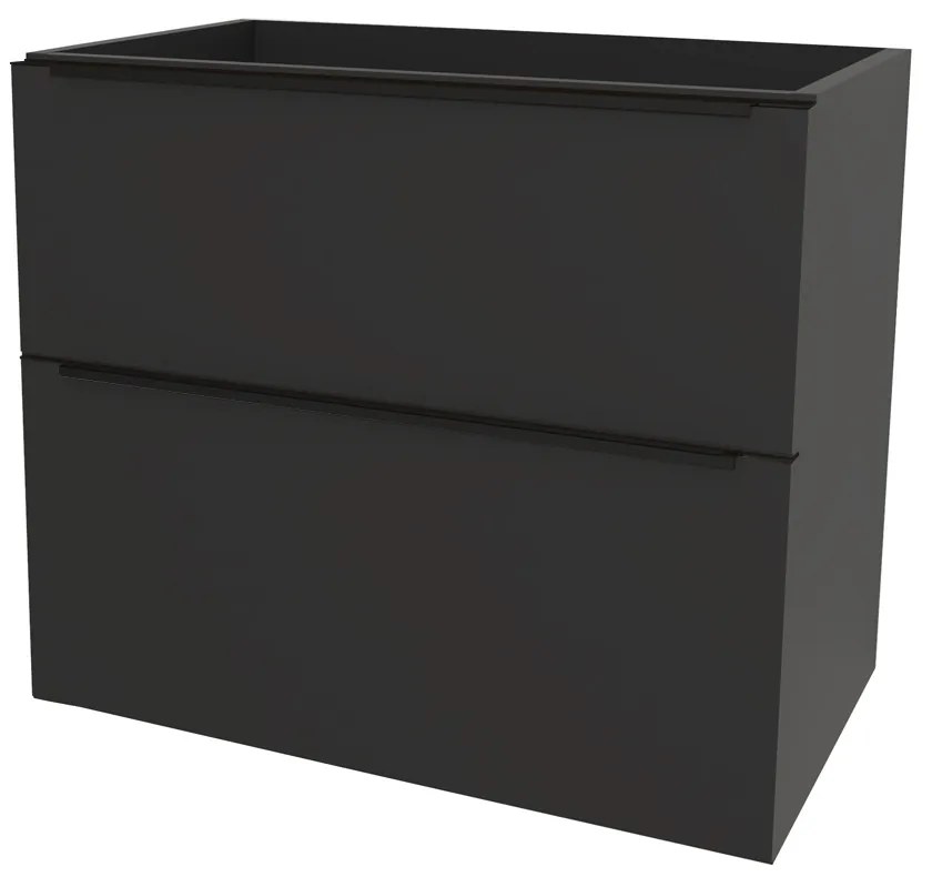 Mereo Mailo, kúpeľňová skrinka 81 cm, čierne madlo, Multidecor, Čierna Supermat, MER-CN591SBCIPM