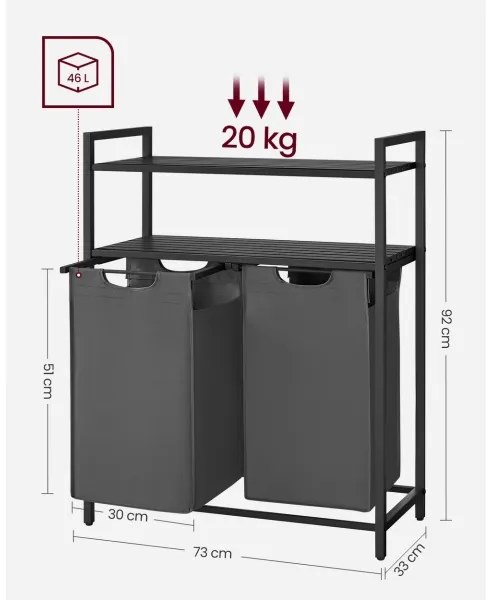 Koš na bielizeň REX sivý