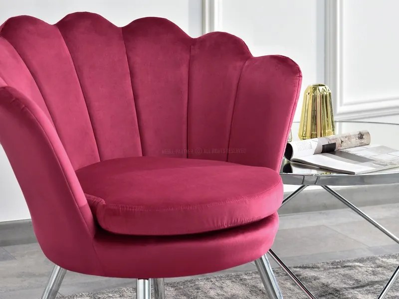 Kreslo Lasair (ružová + chrómová). Akcia -19%. Vlastná spoľahlivá doprava až k Vám domov. 1110158