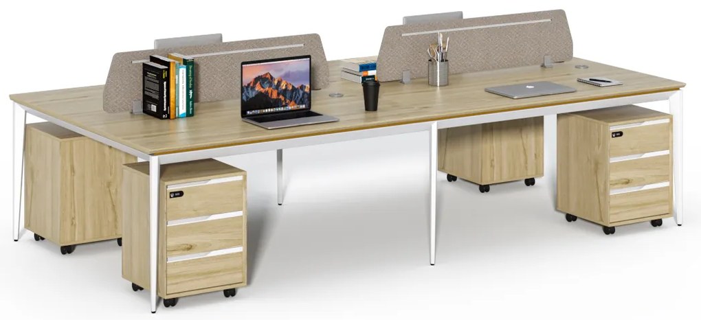 Kancelársky set pre 4 osoby Houseland Profit Max 02 3216 dub/biela