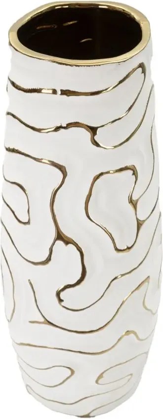Váza Lia 39 cm biela/zlatá